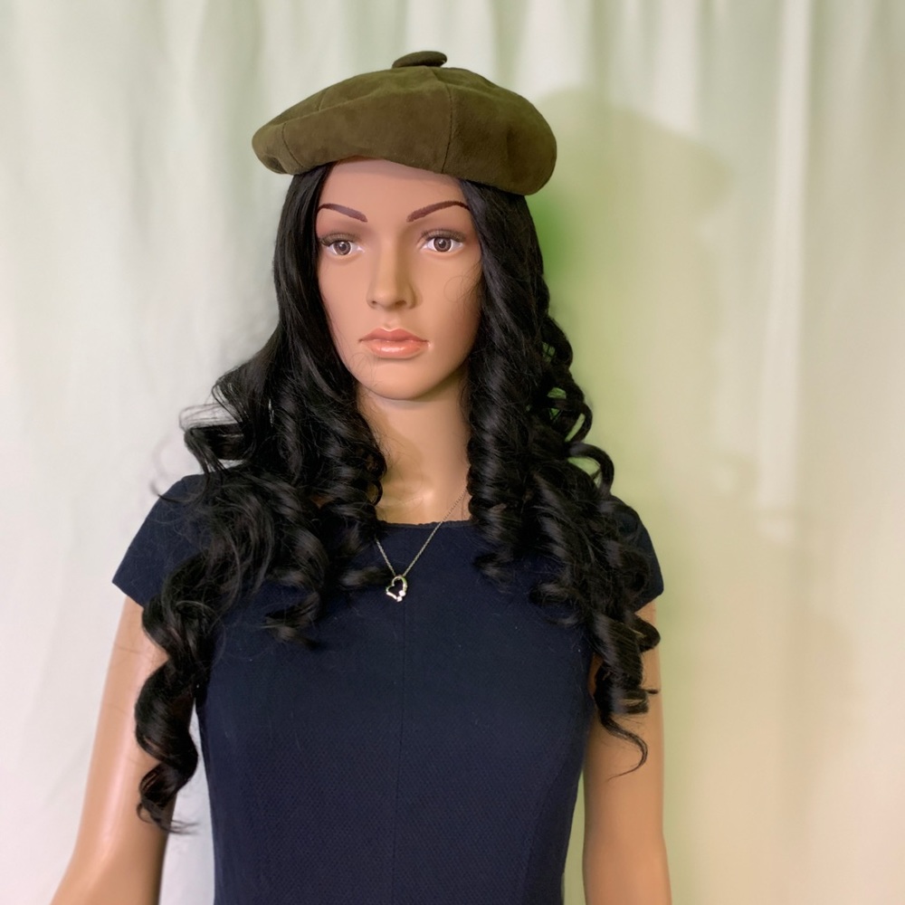 Vintage Olive Green Beret Hat